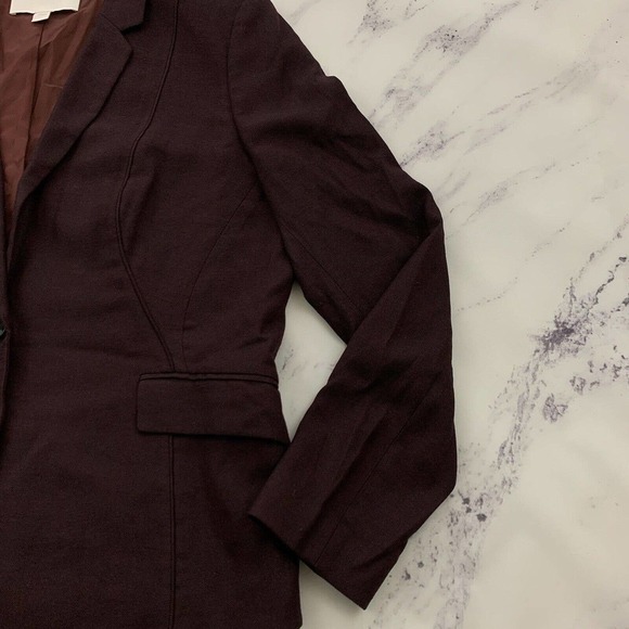 Hugo Boss Womens Blazer Jacket Size 10 Dark Purple Wool Blend One Button - Picture 3 of 12